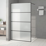 Vidaxl inloopdouchewand 115x195 cm mat esg-glas zwart
