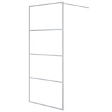 Vidaxl inloopdouchewand 90x195 cm transparant esg-glas zilverkleurig