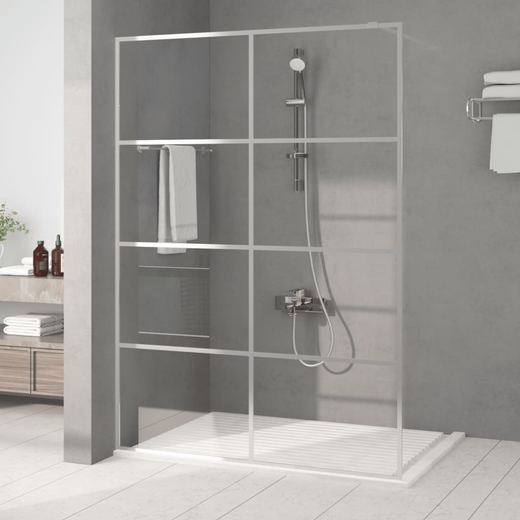 Vidaxl Walk-in shower wall 140x195 cm Transparent ESG glass silver colored