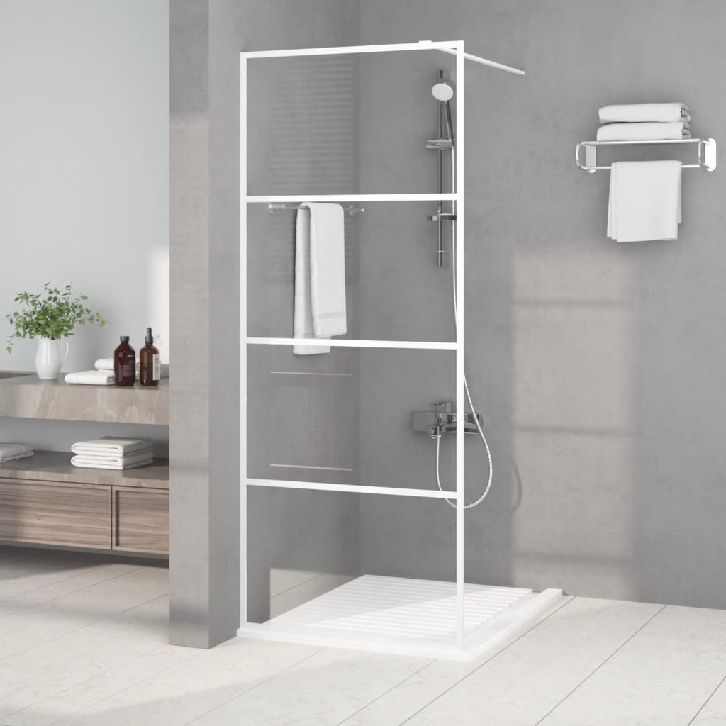 Vidaxl Walk-in Showning Wall 80x195 cm Transparentní esg sklo bílé