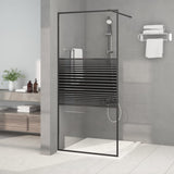 Vidaxl Walk-in Showning Wall 90x195 cm Transparent Esg Glass Black