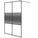 Vidaxl Walk-in shower wall 140x195 cm Transparent ESG glass black