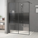 Vidaxl Walk-in shower wall 140x195 cm Transparent ESG glass black