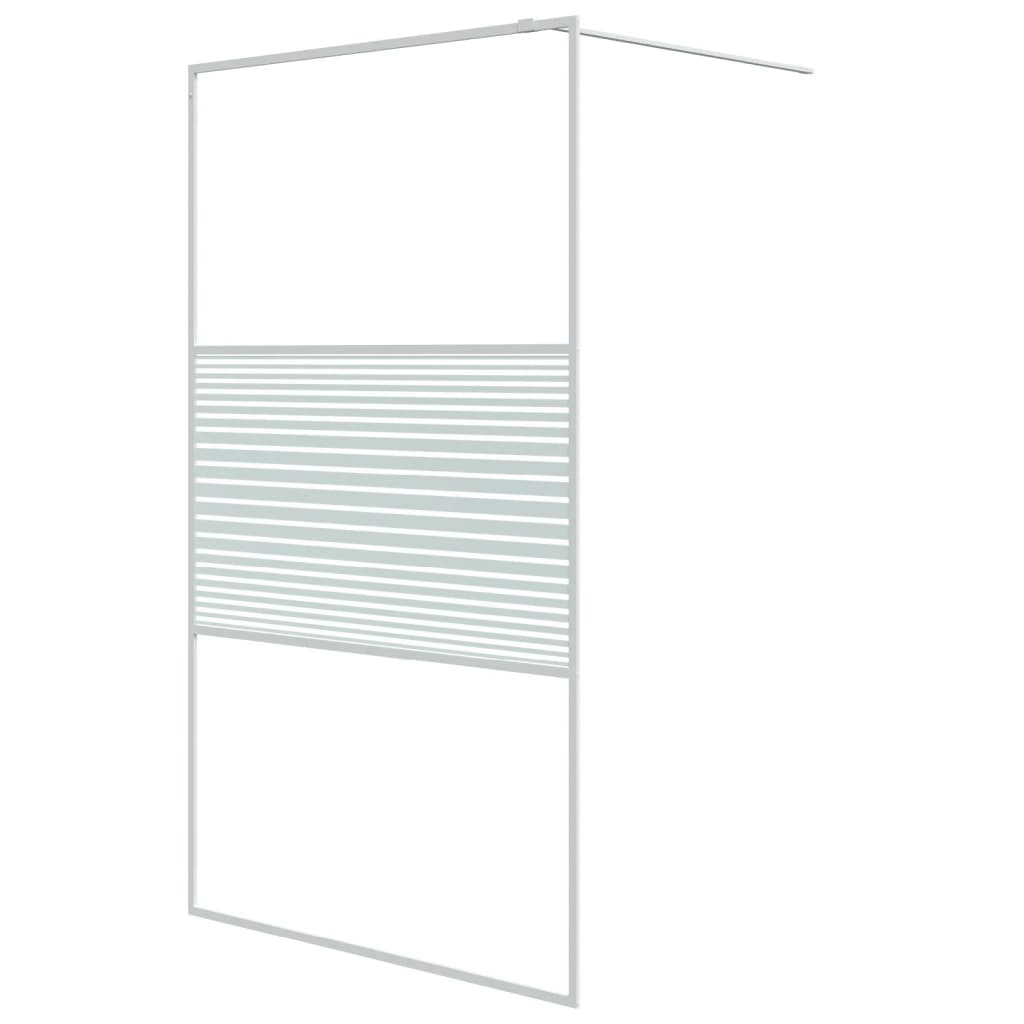 Vidaxl Walk-in shower wall 115x195 cm Transparent ESG glass white