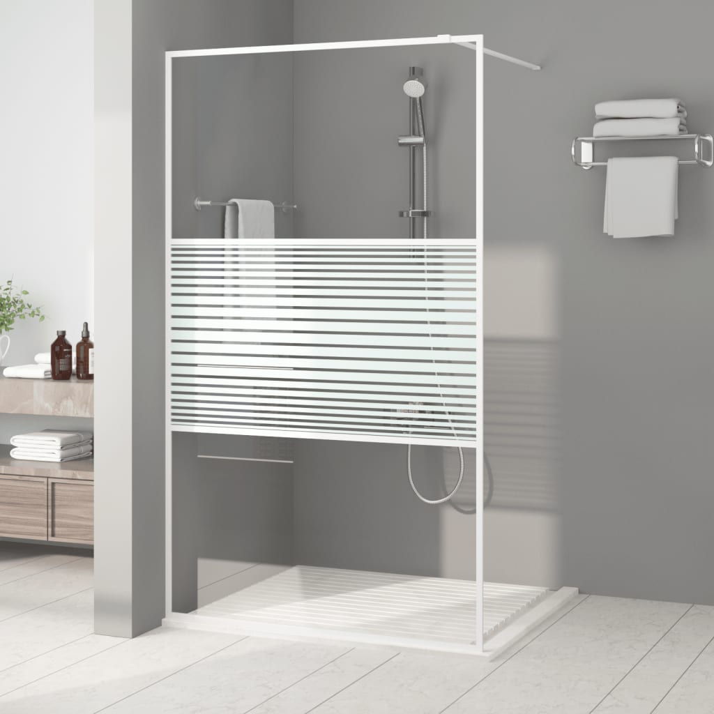 Vidaxl Walk-in shower wall 115x195 cm Transparent ESG glass white