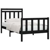 Vidaxl bedframe massief grenenhout zwart 100x200 cm