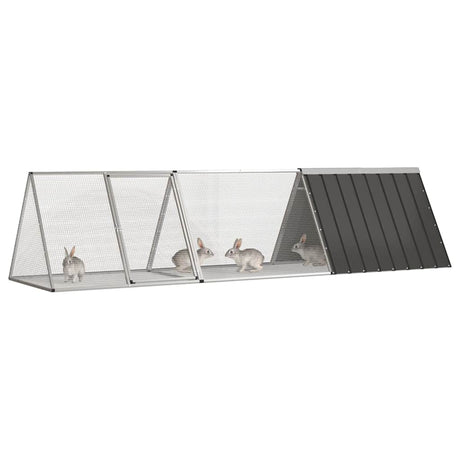 Vidaxl konijnenkooi antraciet 302,5x80,5x71 cm gegalvaniseerd staal