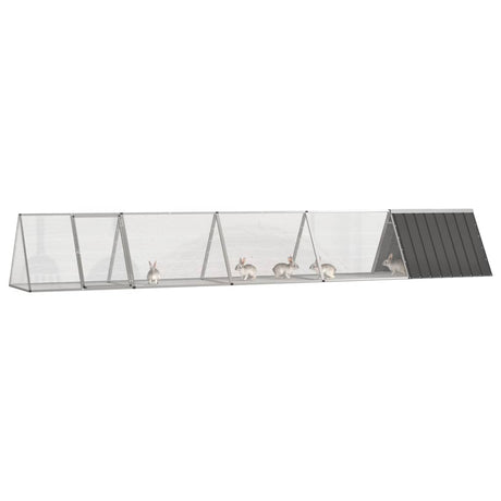 Vidaxl konijnenhok 504,5x80,5x71 cm gegalvaniseerd staal antraciet