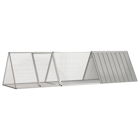 Vidaxl konijnenkooi grijs 302,5x80,5x71 cm gegalvaniseerd staal