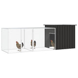 VidaXL Kippenhok 300x91x100 cm gegalvaniseerd staal antracietkleurig