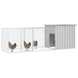 VidaXL Kippenhok 300x91x100 cm gegalvaniseerd staal grijs