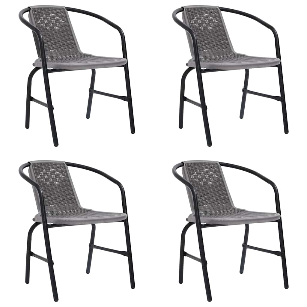 Vidaxl tuinstoelen 4 st 110 kg kunststof rattan en staal