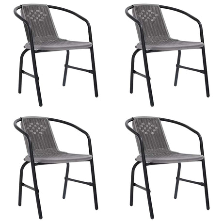 Vidaxl tuinstoelen 4 st 110 kg kunststof rattan en staal