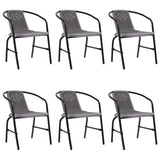 Vidaxl tuinstoelen 6 st 110 kg kunststof rattan en staal