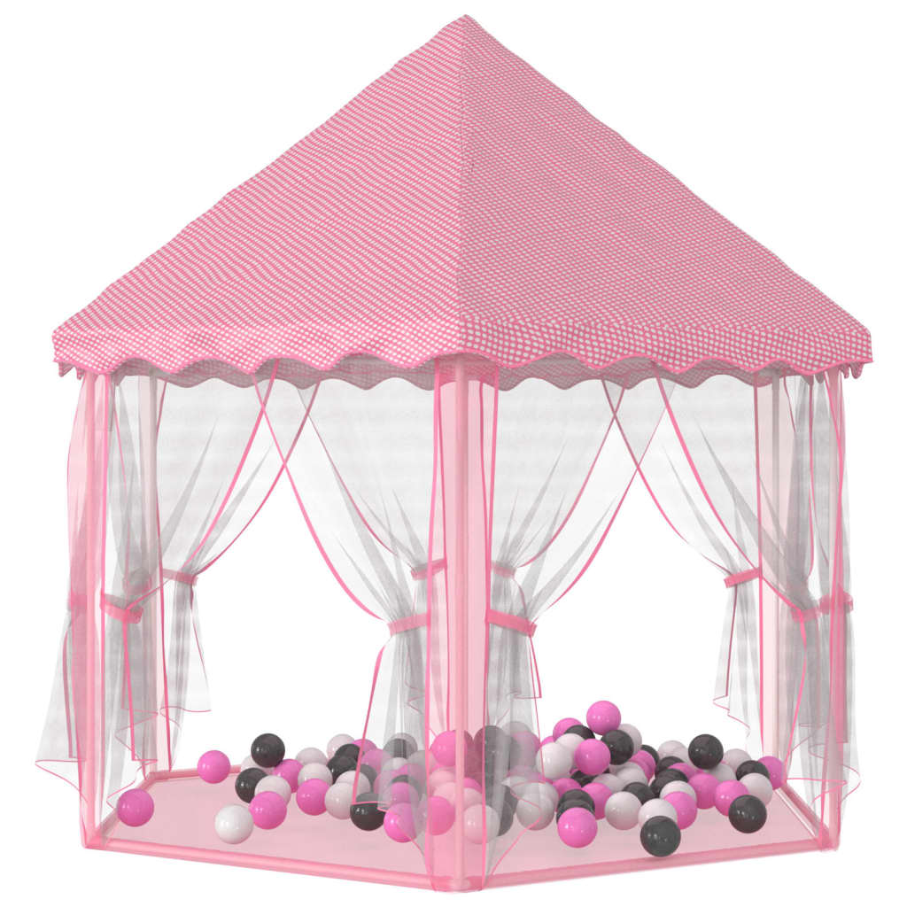 Vidaxl Princess Play Tent avec 250 balles 133x140 cm rose