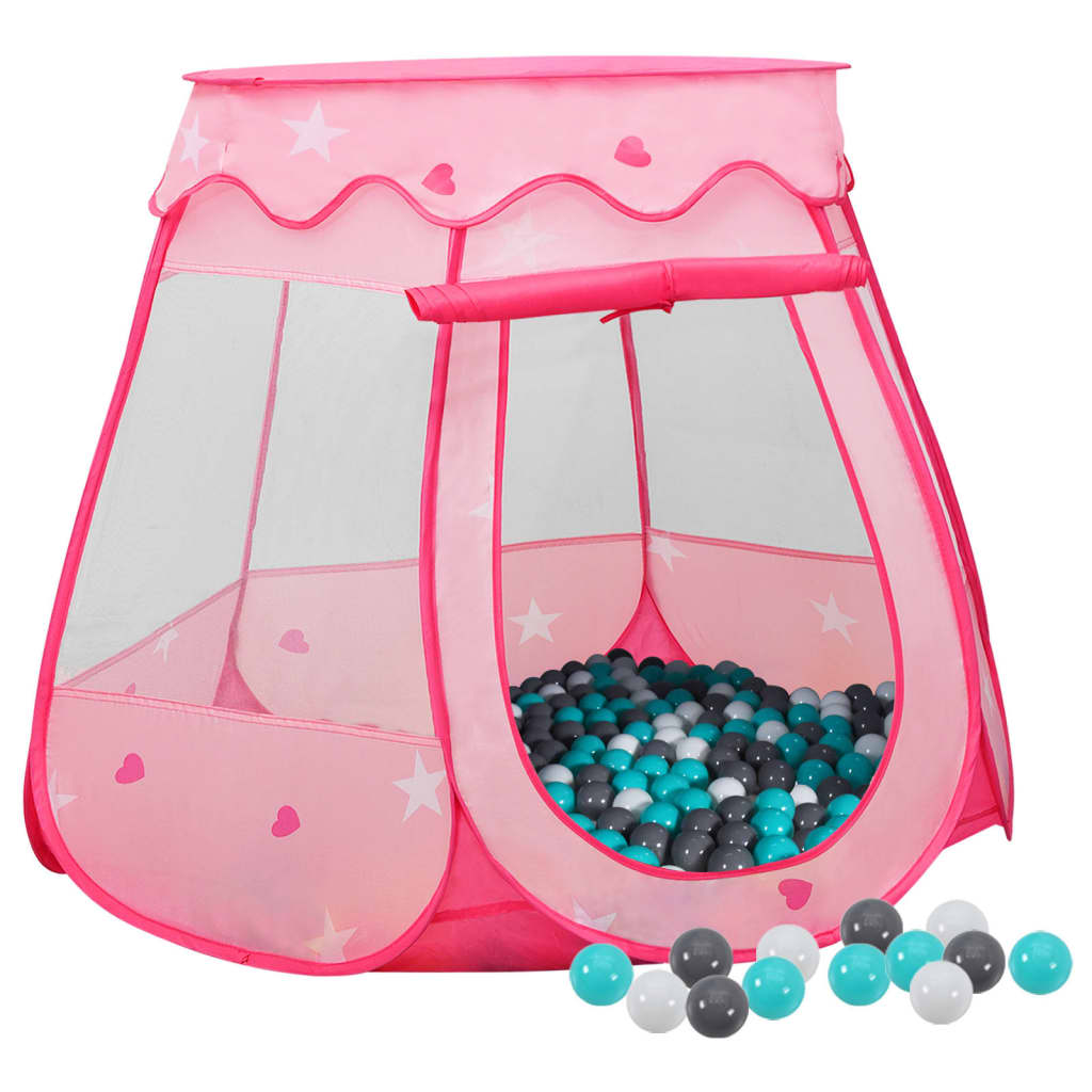 Vidaxl Children's Play Corte con 250 bolas 102x102x82 cm rosa