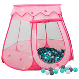 Tenda da gioco per bambini Vidaxl con 250 palline 102x102x82 cm rosa