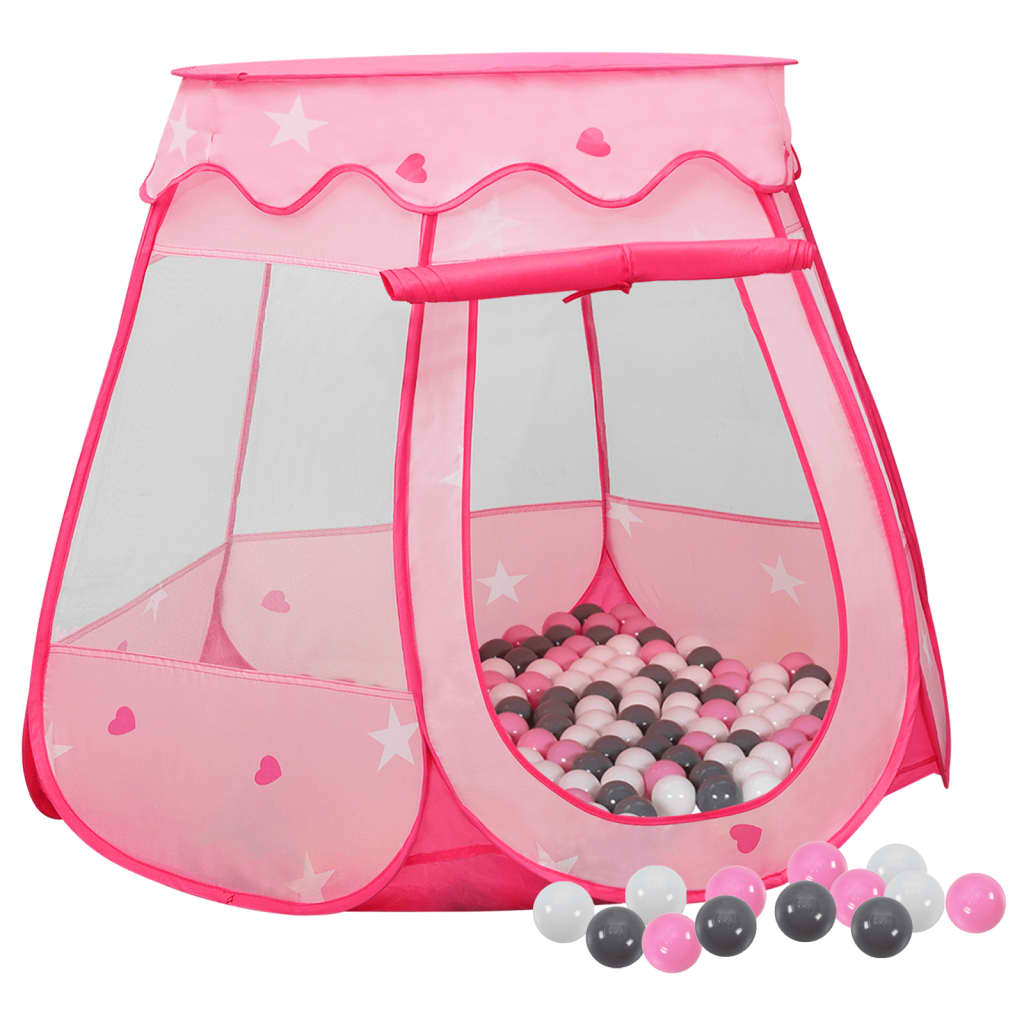 Vidaxl Children's Play Corte con 250 bolas 102x102x82 cm rosa