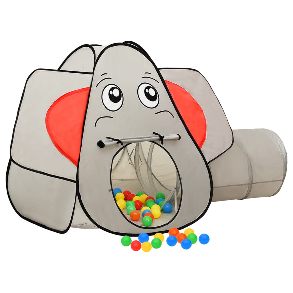 Vidaxl Kanner spillt Zelt mat 250 Bäll Elefant 174x86x101 cm Grau