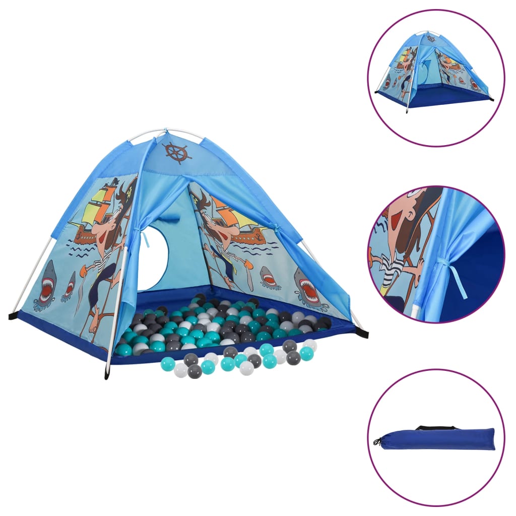 Vidaxl Children's Play Tent avec 250 balles 120x120x90 cm bleu