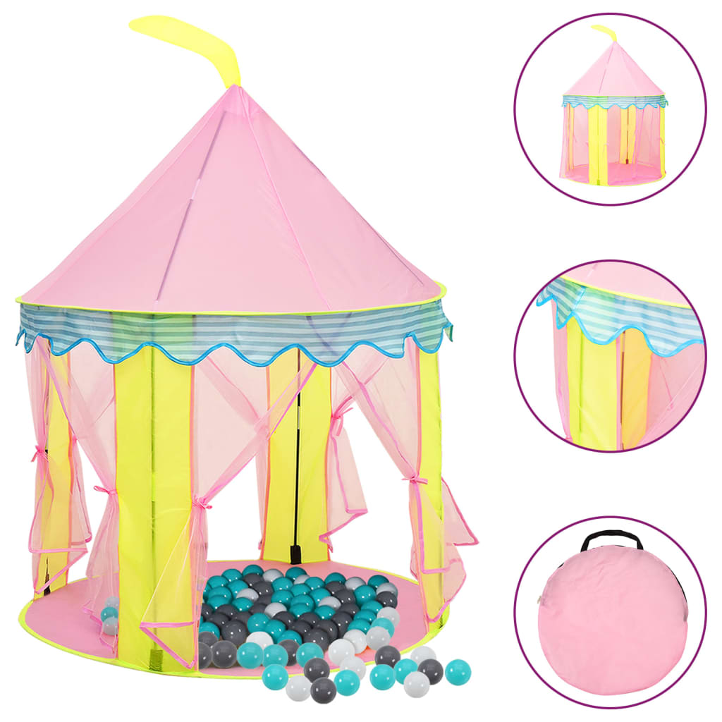 Vidaxl Children's Play Tent con 250 bolas 100x100x127 cm rosa