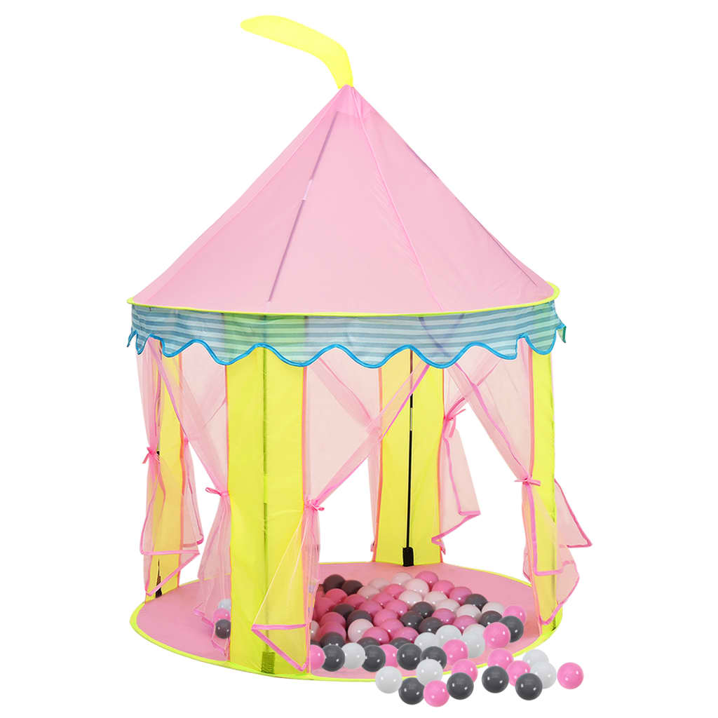 Vidaxl Children's Play Tent con 250 bolas 100x100x127 cm rosa