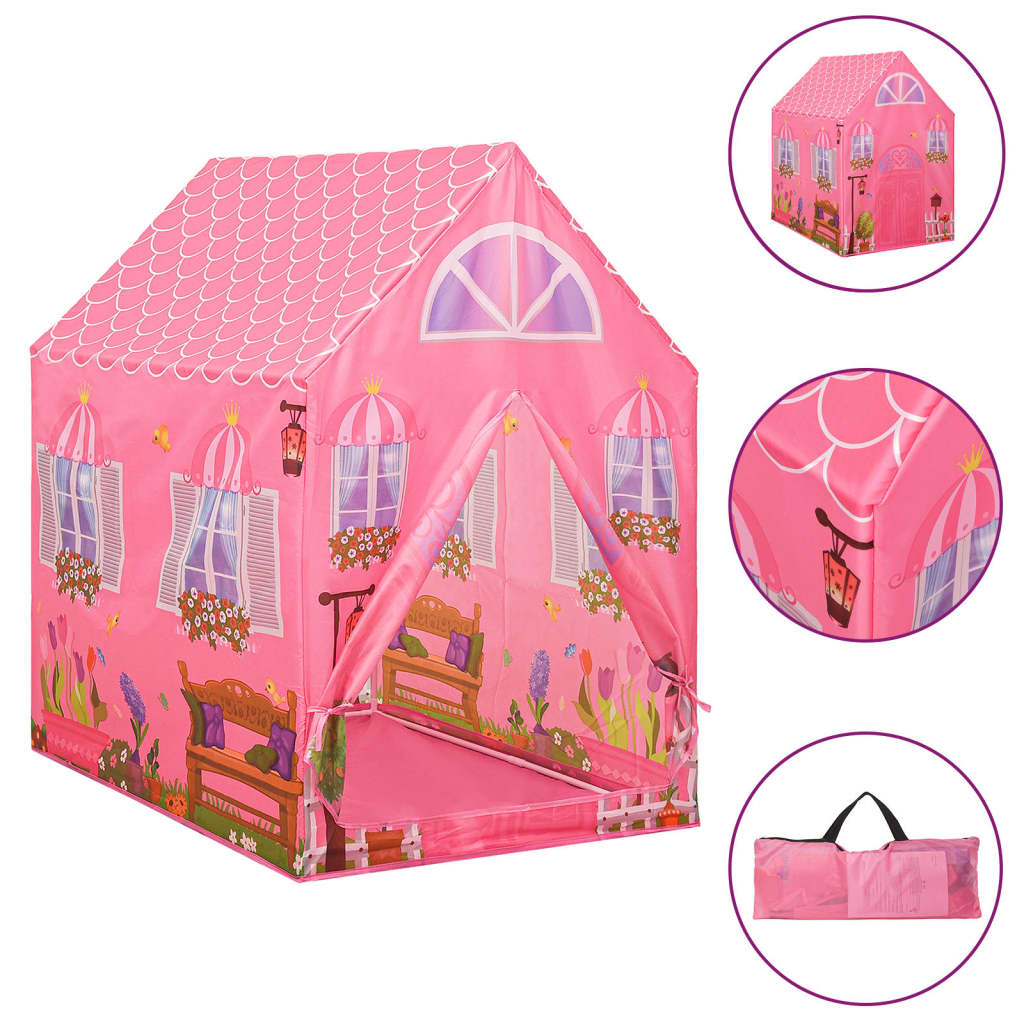 Vidaxl Children's Play Tent con 250 bolas 69x94x104 cm rosa