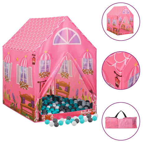 Vidaxl kinderspeeltent met 250 ballen 69x94x104 cm roze