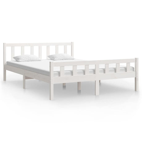 Vidaxl bedframe massief hout wit 150x200 cm