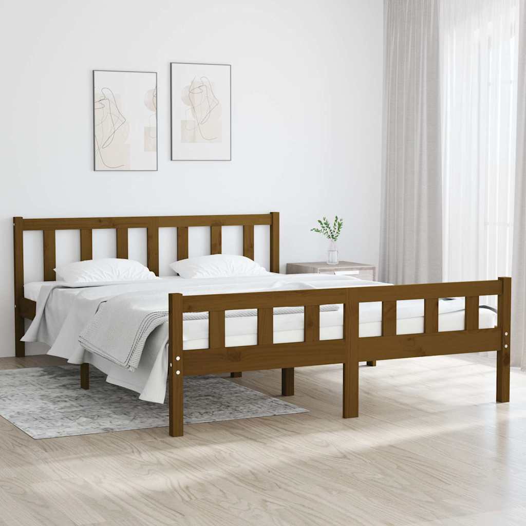 Vidaxl bedframe massief hout honingbruin 150x200 cm