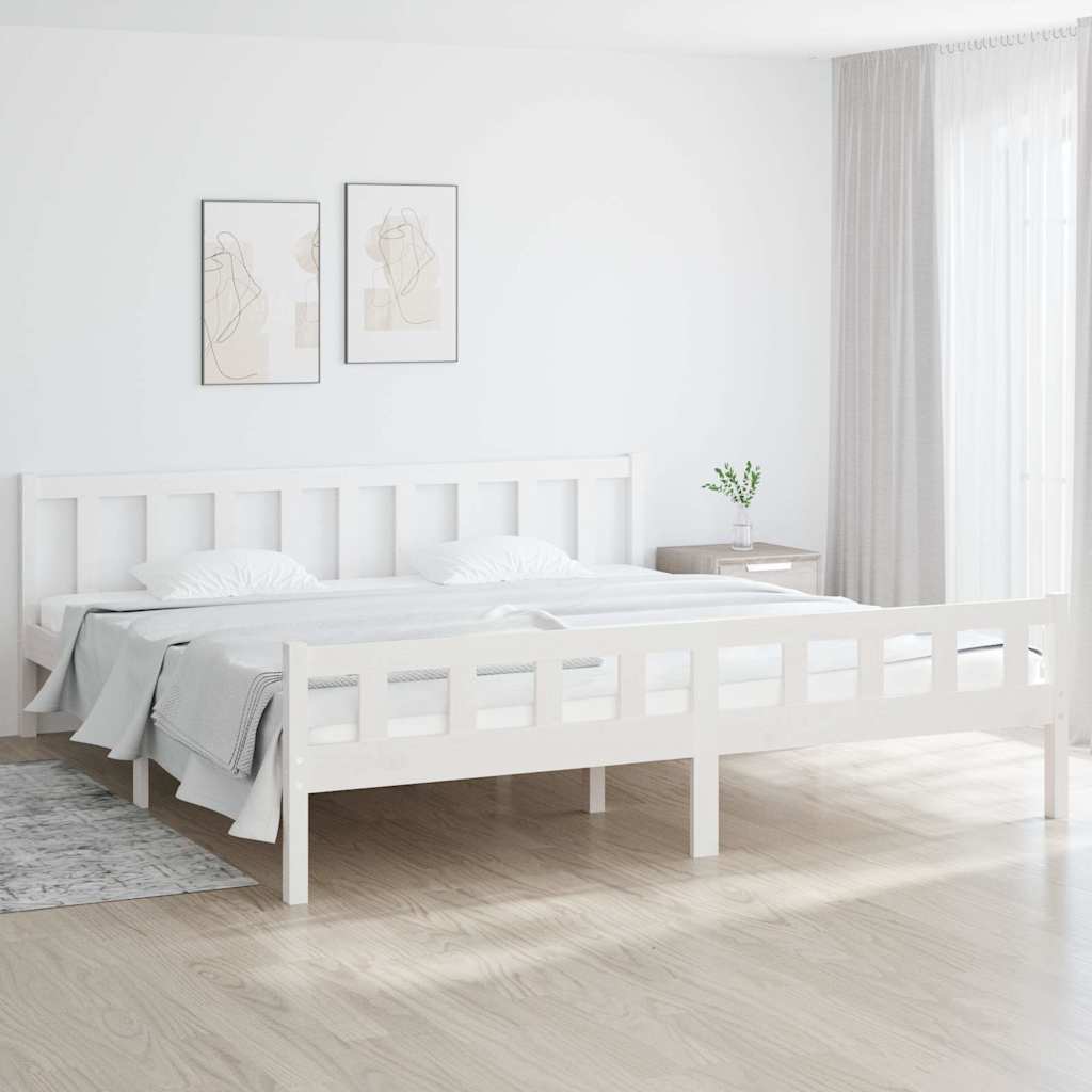 Vidaxl bedframe massief hout wit 160x200 cm