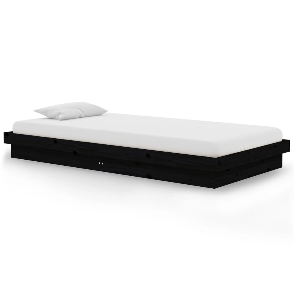 Vidaxl bedframe massief hout zwart 100x200 cm