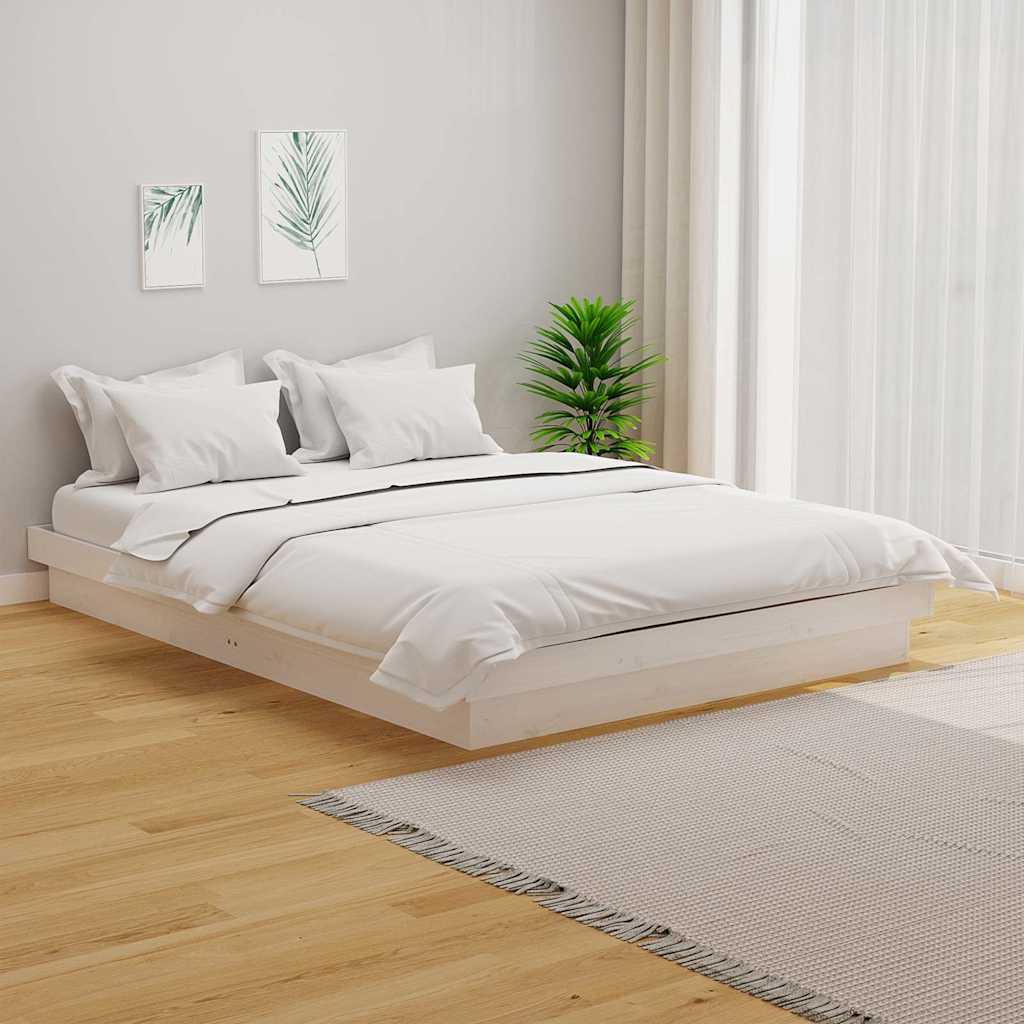 Vidaxl bedframe massief hout wit 120x200 cm