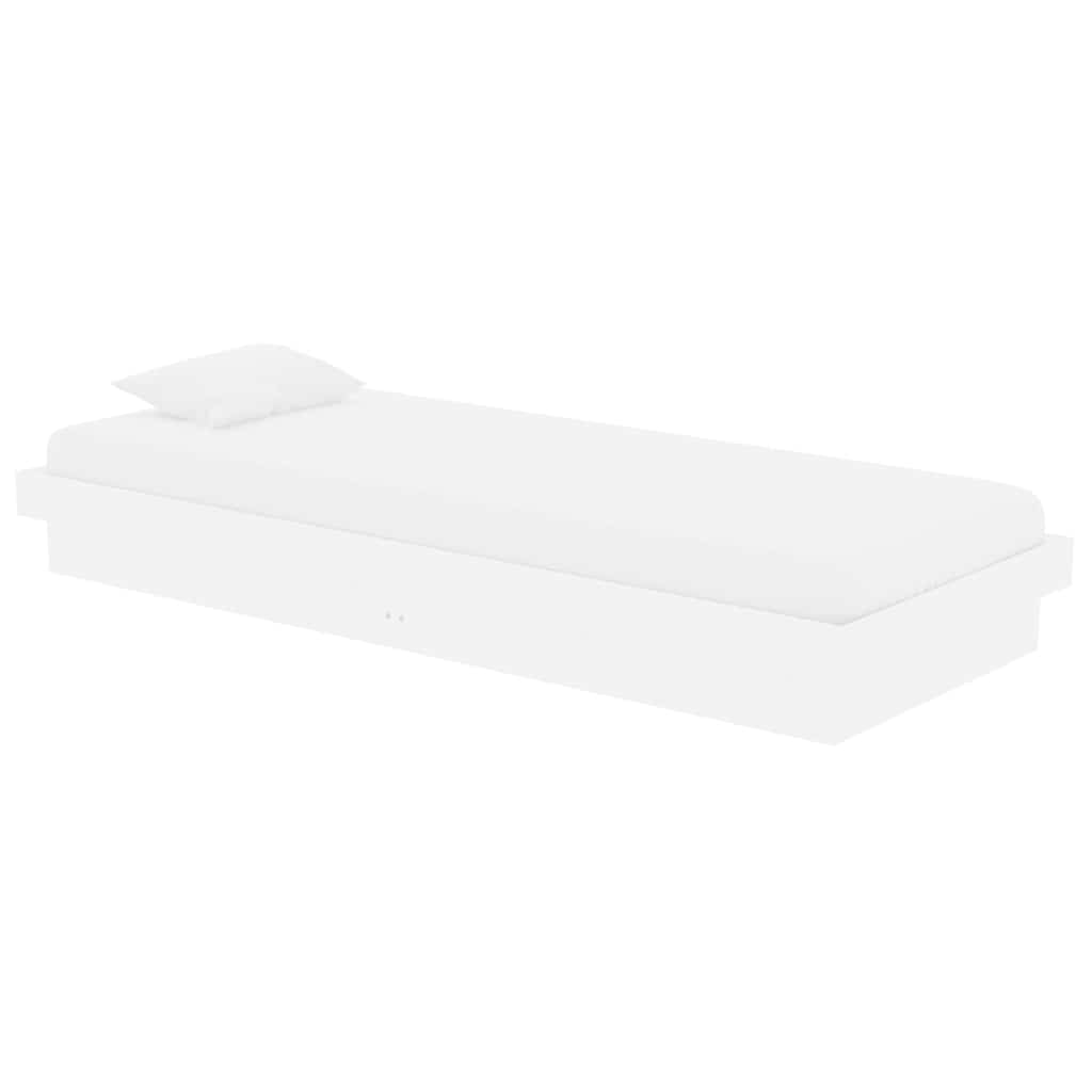 Vidaxl bedframe massief hout wit 75x190 cm