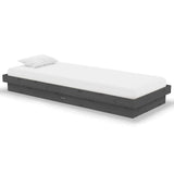 Vidaxl bedframe massief hout grijs 75x190 cm