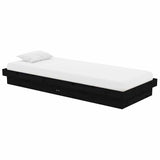 Vidaxl bedframe massief hout zwart 75x190 cm