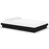 Vidaxl bedframe massief hout zwart 120x190 cm