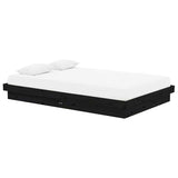 Vidaxl bedframe massief hout zwart 120x190 cm