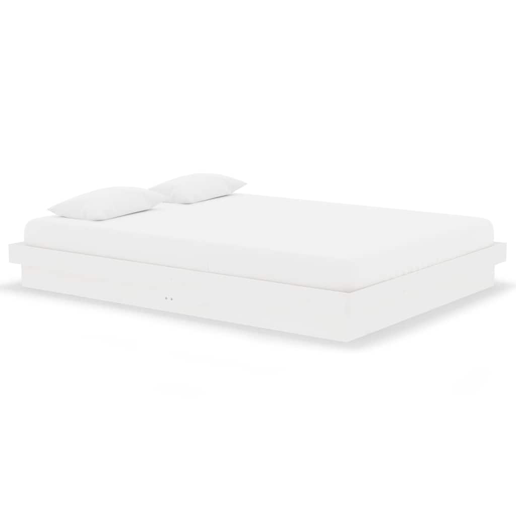 Vidaxl bedframe massief hout wit 135x190 cm