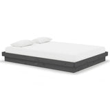 Vidaxl bedframe massief hout grijs 135x190 cm