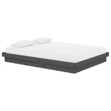 Vidaxl bedframe massief hout grijs 135x190 cm