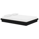Vidaxl bedframe massief hout zwart 135x190 cm