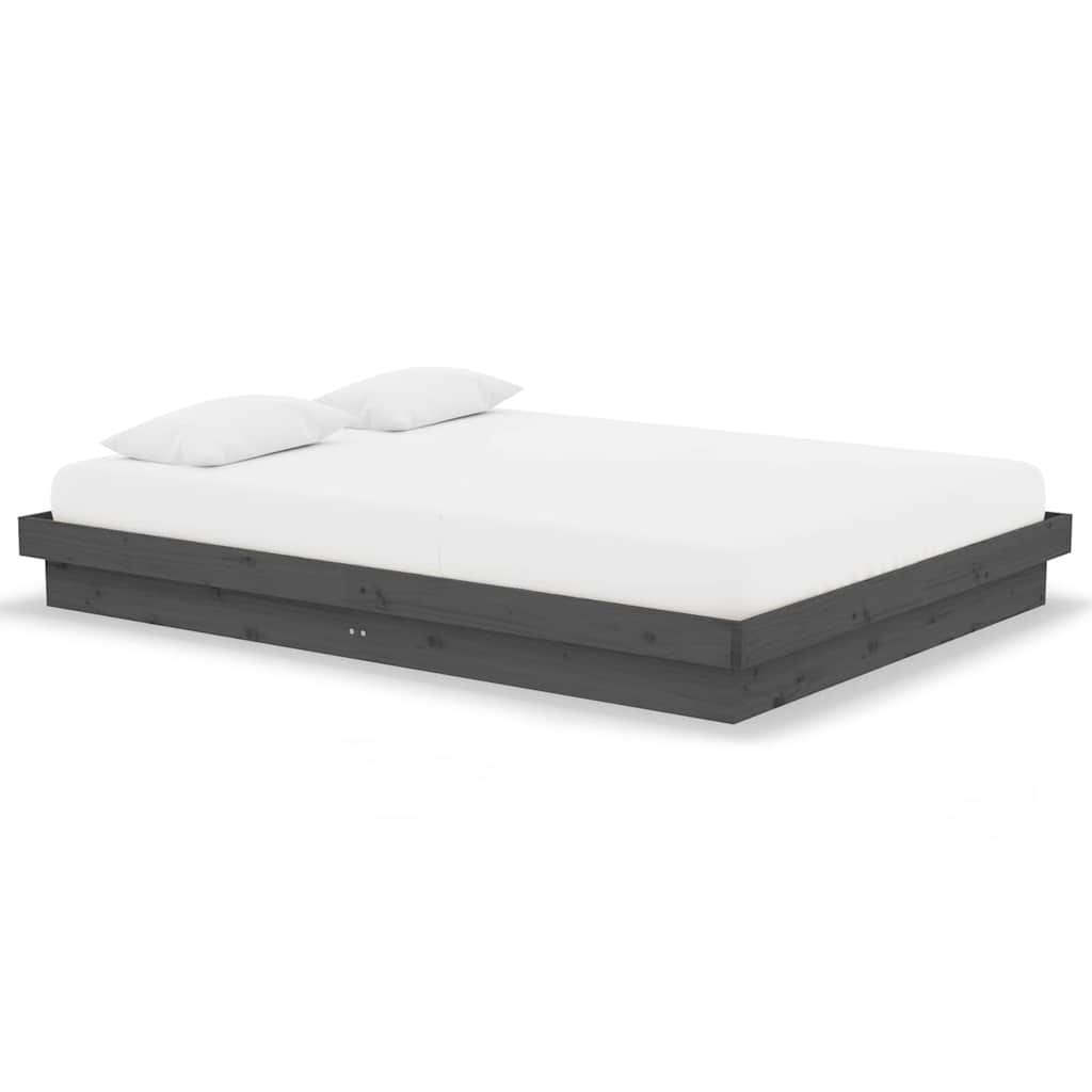 Vidaxl bedframe massief hout grijs 140x190 cm