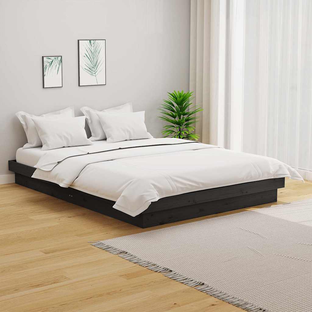 Vidaxl bedframe massief hout grijs 140x190 cm