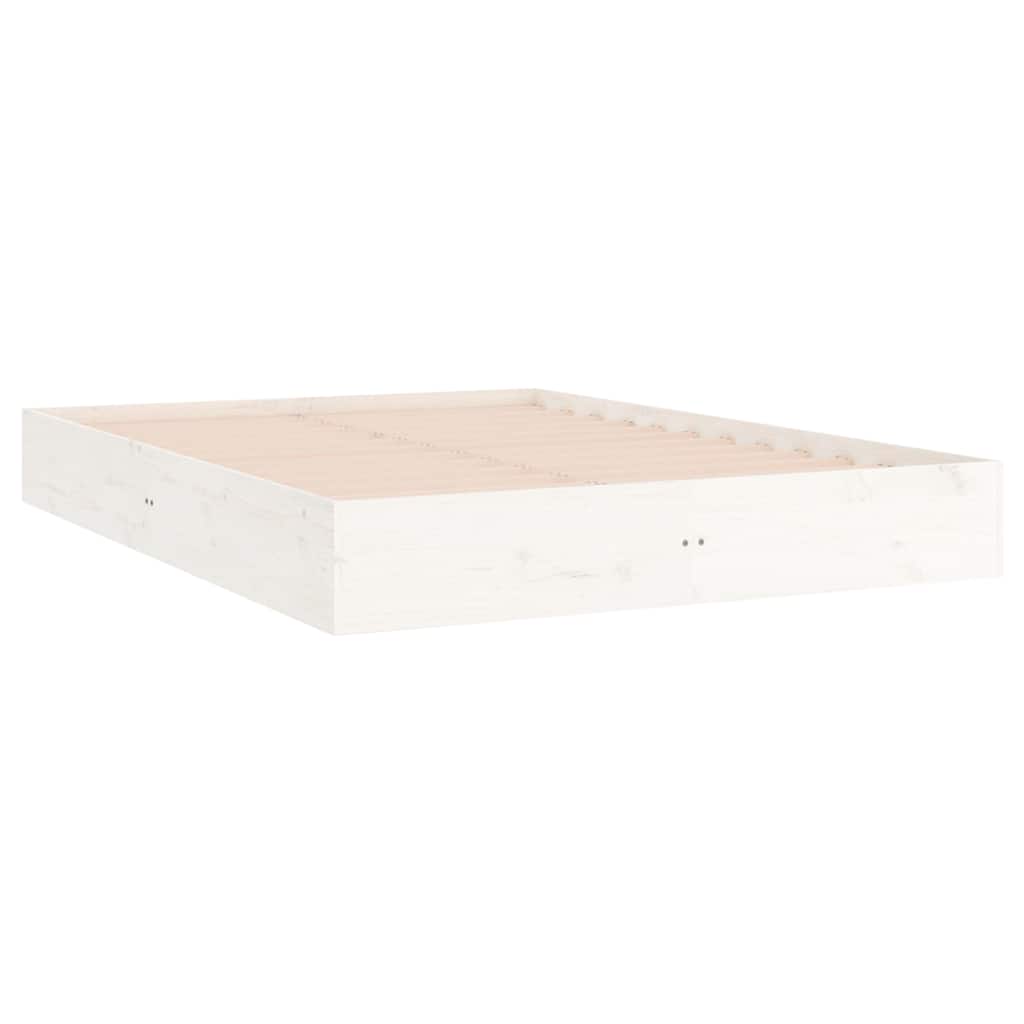 Vidaxl bedframe massief hout wit 200x200 cm