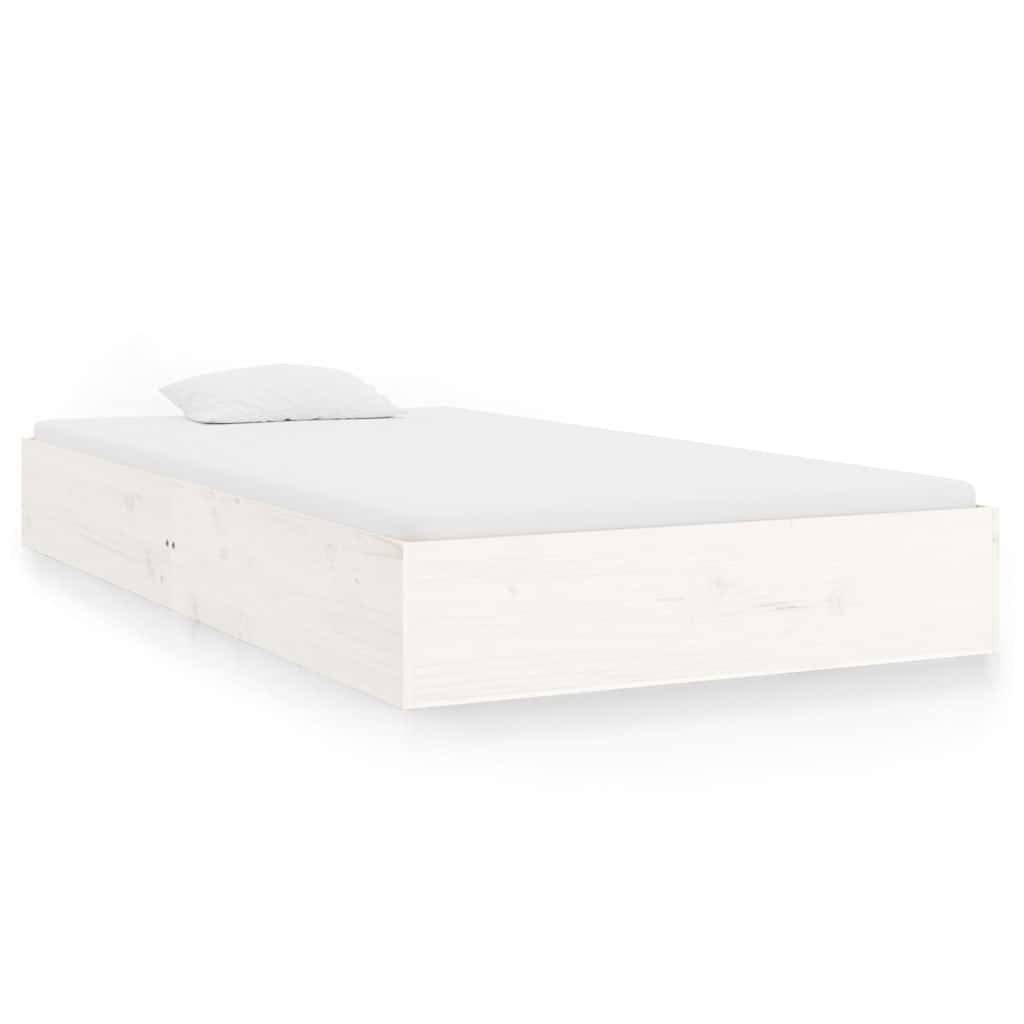 Vidaxl bedframe massief hout wit 100x200 cm