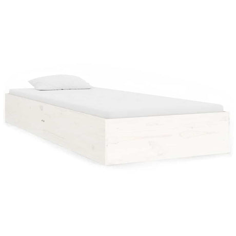 Vidaxl bedframe massief hout wit 75x190 cm