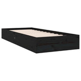 Vidaxl bedframe massief hout zwart 75x190 cm