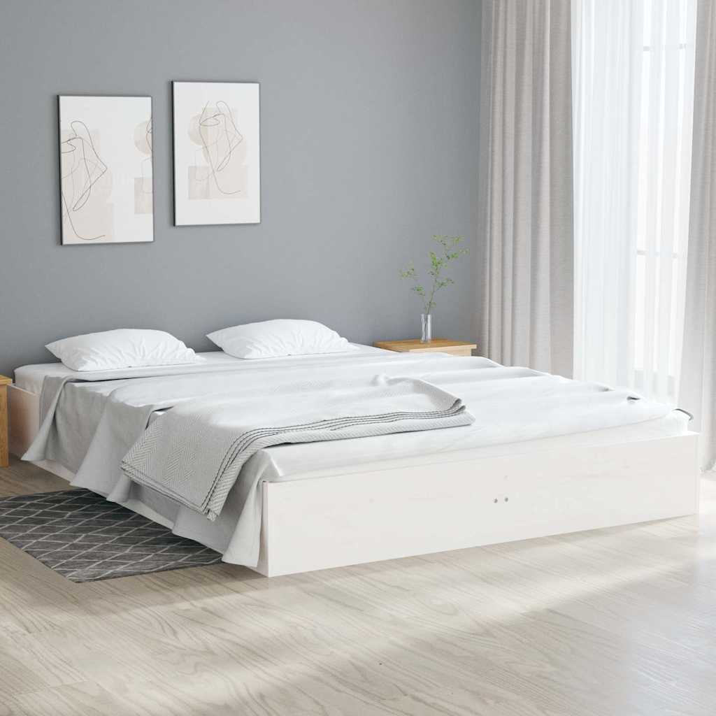 Vidaxl bedframe massief hout wit 120x190 cm small double