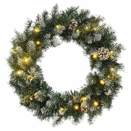 Vidaxl kerstkrans met led-lampjes 45 cm pvc groen